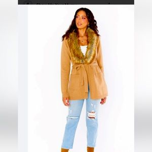 Show me your Mumu short Lombardi tan cardigan size small
